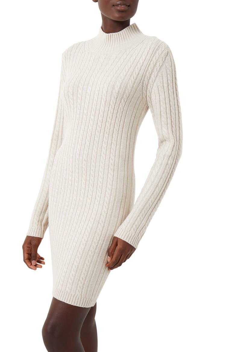 Katrin Long Sleeve Cable Knit Sweater Dress, Alternate, color, LIGHT OATMEAL MEL