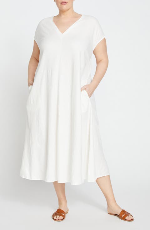 Louvre Tie Back Maxi Dress (Plus)