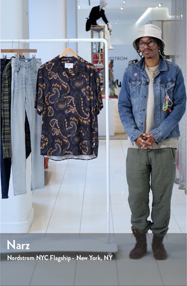 Didcot Oversize Paisley Short Sleeve Button-Up Shirt, sales video thumbnail