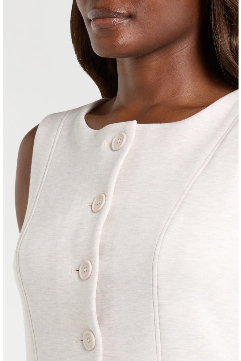 Dreamweave Knit Button Front Vest, Alternate, color, HTR MOONBEAM