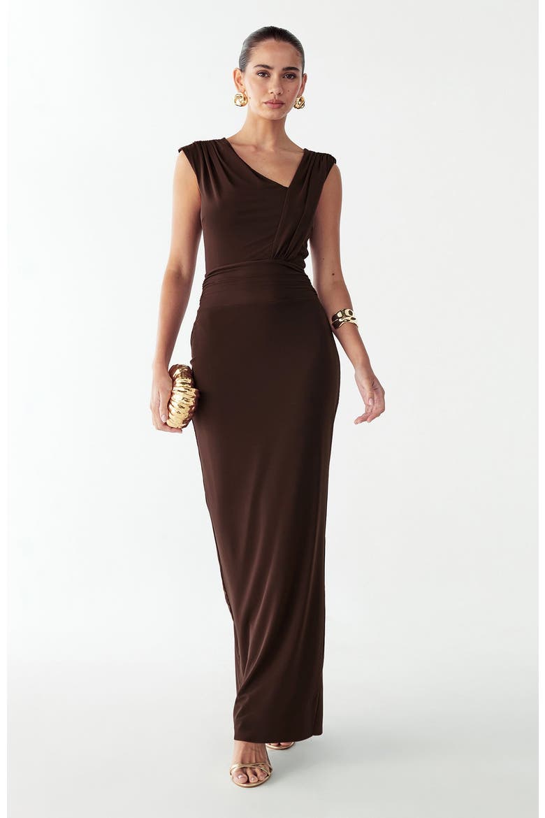 Tima Maxi Dress, Alternate, color, Chocolate