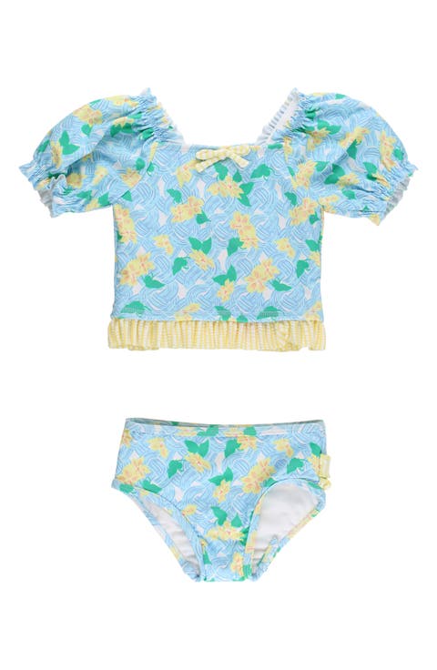 Kids' Blooming Basket Puff Sleeve Ruffle Two-Piece Swimsuit (Baby & Toddler)
