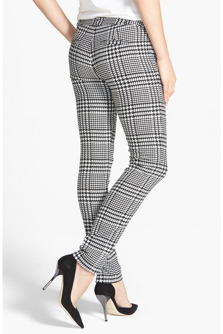 'Verona' Houndstooth Stretch Skinny Pants, Alternate, color, BLACK