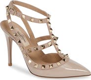 Valentino Garavani Rockstud T-Strap Pointed Toe Pump