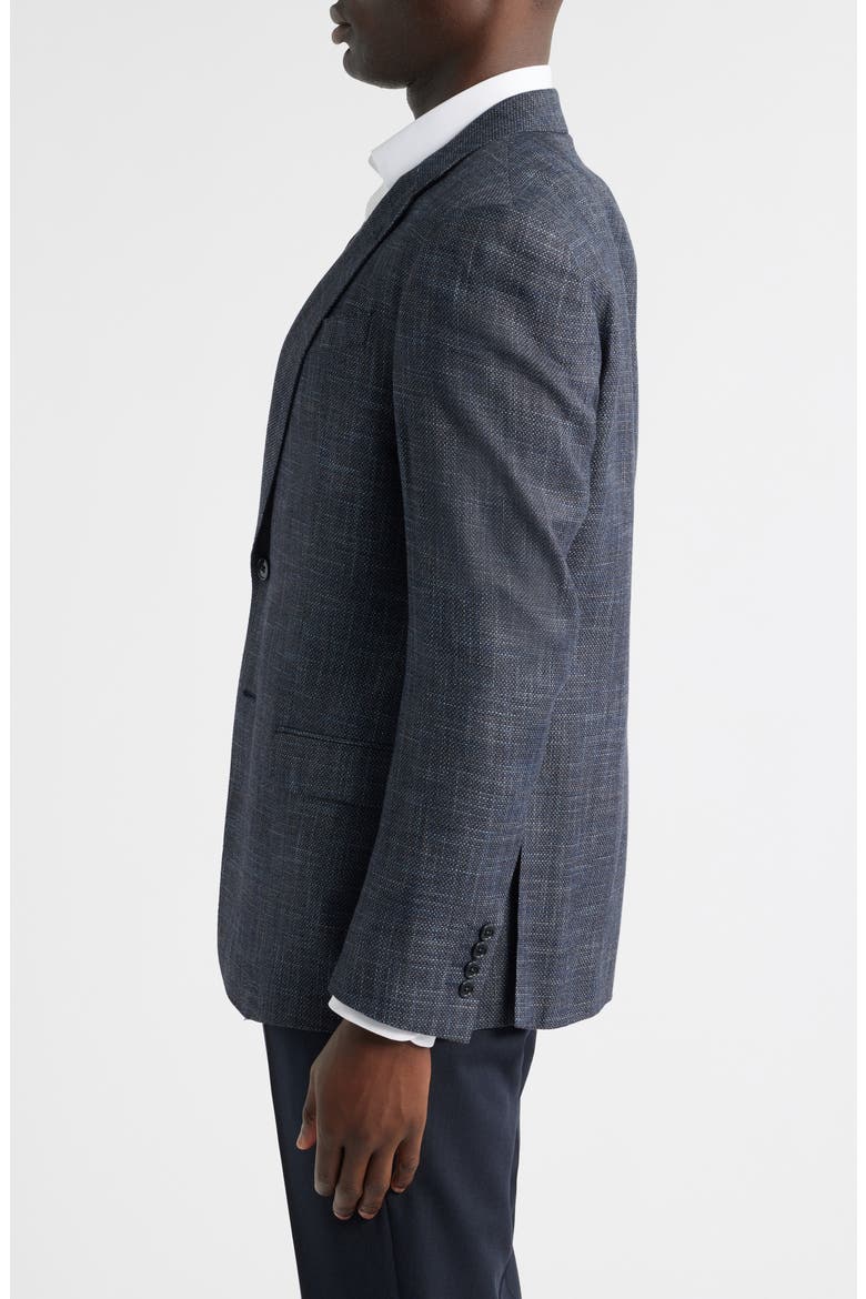 G-Line Textured Blue Mélange Sport Coat, Alternate, color, SOLID MEDIUM BLUE
