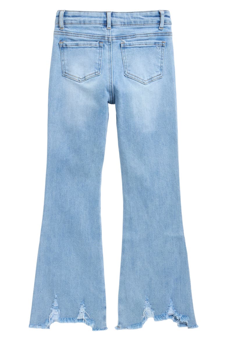 Kids' Boho Bitten Hem Flare Leg Jeans, Alternate, color, LIGHT WASH INDIGO