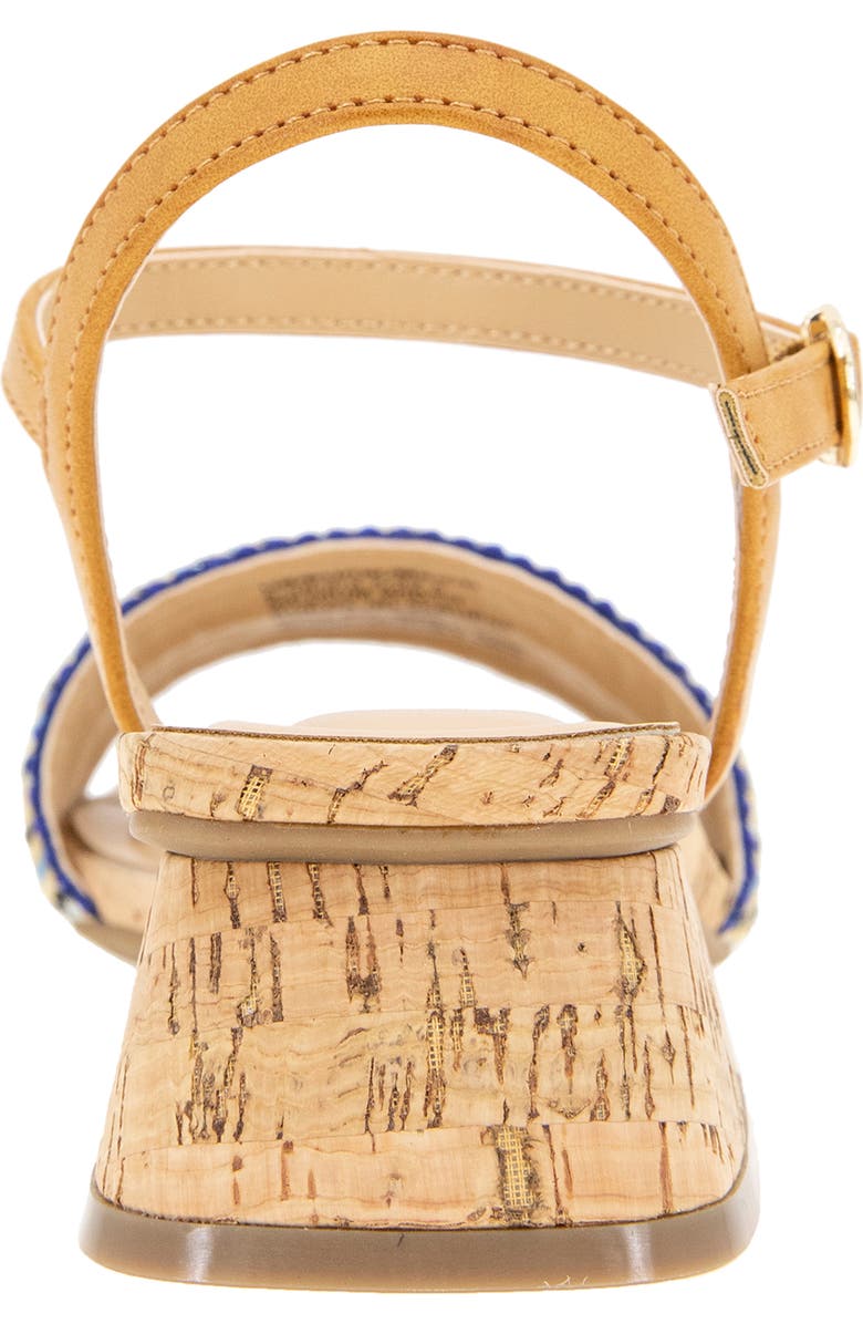 Reaction Kenneth Cole Buena Block Heel Sandal, Alternate, color, Blue Fabric