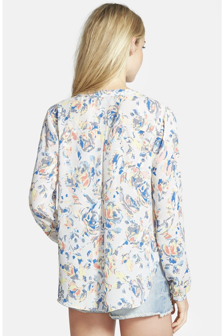 ASTR Print High/Low Shirt, Alternate, color, IVORY MULT