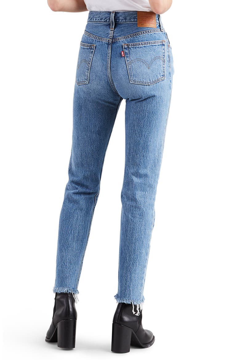 Levi's® 501® High Waist Ripped Fray Hem Skinny Jeans, Alternate, color, TRUTH UNFOLDS
