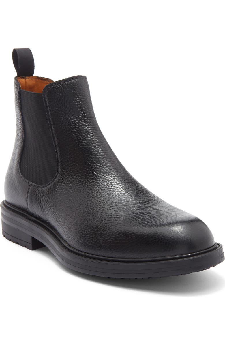 Magnanni Bonn Leather Chelsea Boot, Main, color, Black/ Black