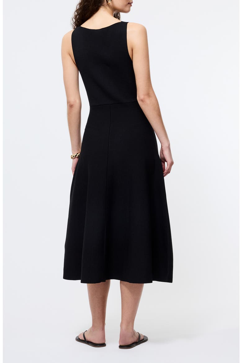 Knit Fit & Flare Midi Dress, Alternate, color, BLACK