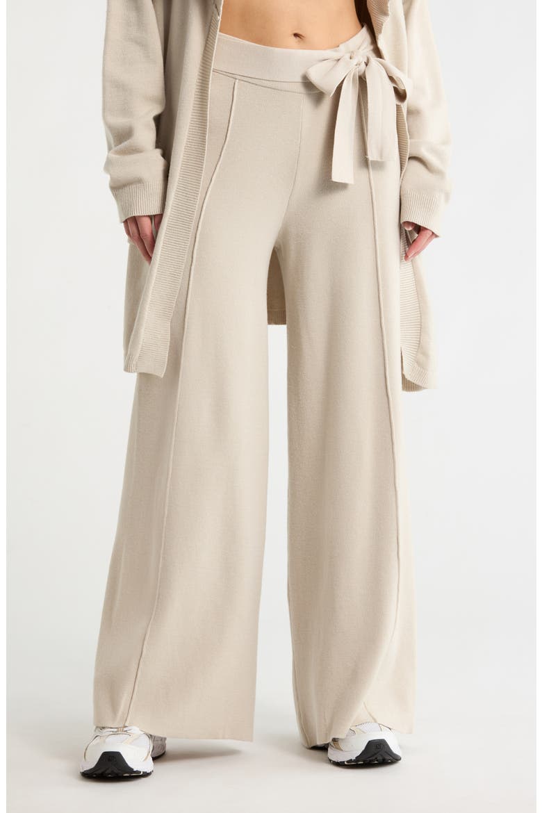 Pintuck Knit Wide Leg Pants, Main, color, SHADOW ROCK