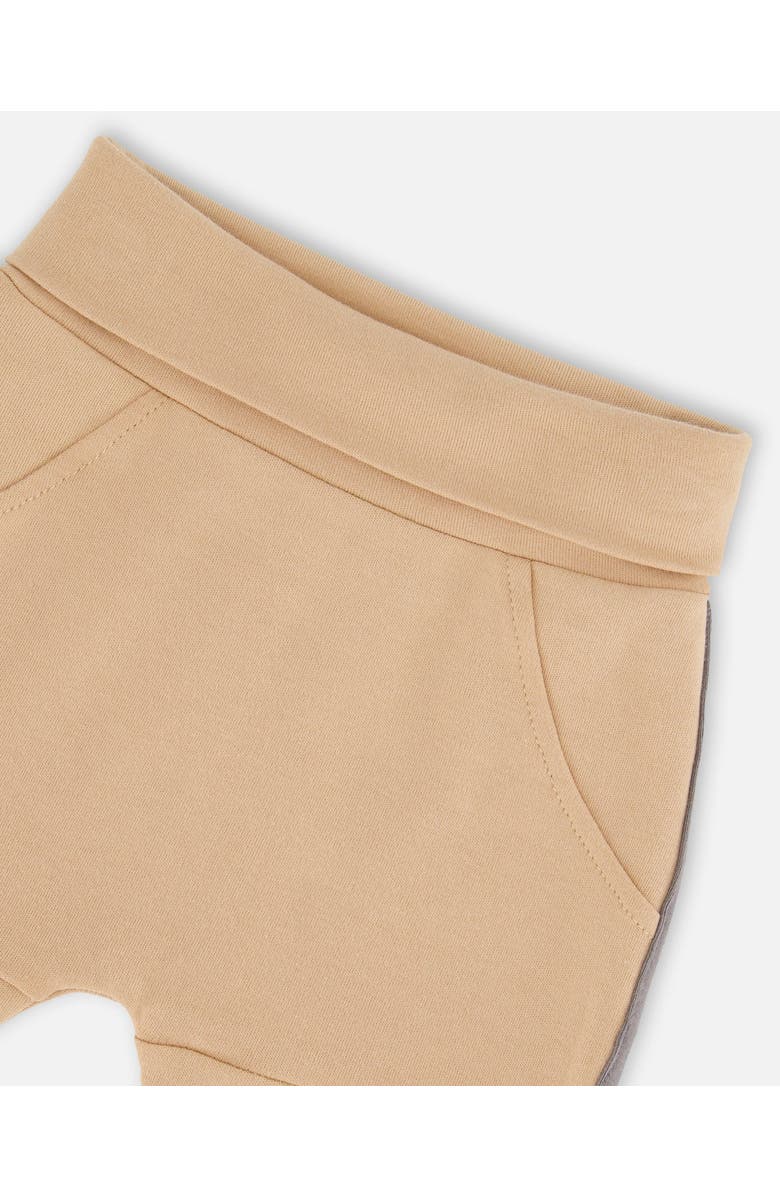 Deux par Deux Baby Boy's Organic Cotton Top With Pant Set Nougat With Printed Bears Face, Alternate, color, 