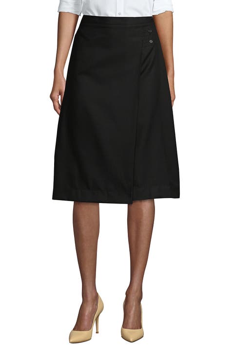 School Uniform  Solid A-line Skirt Below the Knee