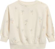 Rylee + Cru Palm Print Cotton Blend Fleece Sweatshirt