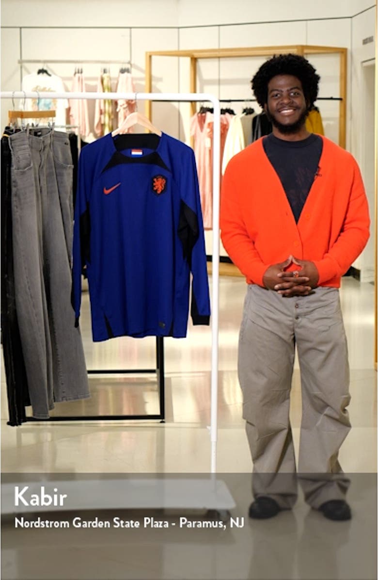 Men's Nike Blue Netherlands National Team 2022/23 Home Breathe Stadium Replica Blank Long Sleeve Jersey, sales video thumbnail