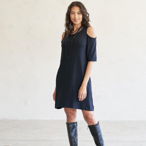 Eavolu Caspian Cold-shoulder Tunic/dress In Slate