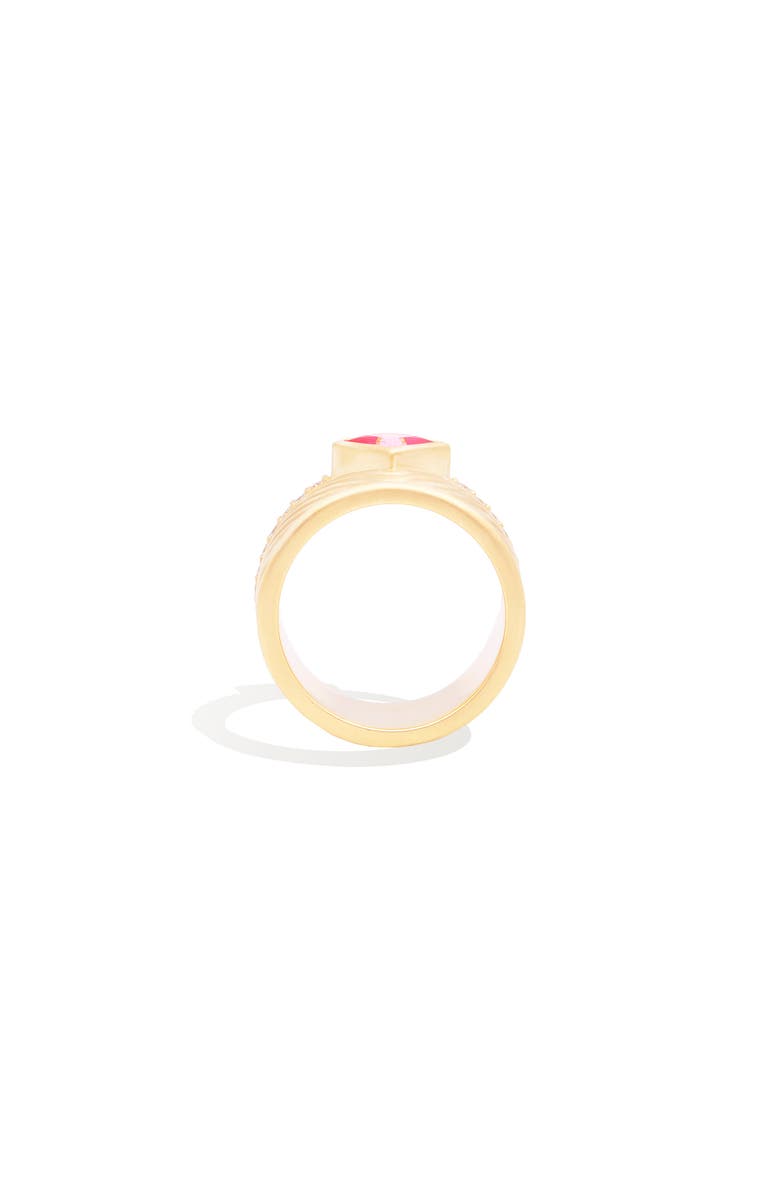 Campbell + Charlotte Spark Chevron Cigar Band Ring, Alternate, color, Pink Sapphire-Gold
