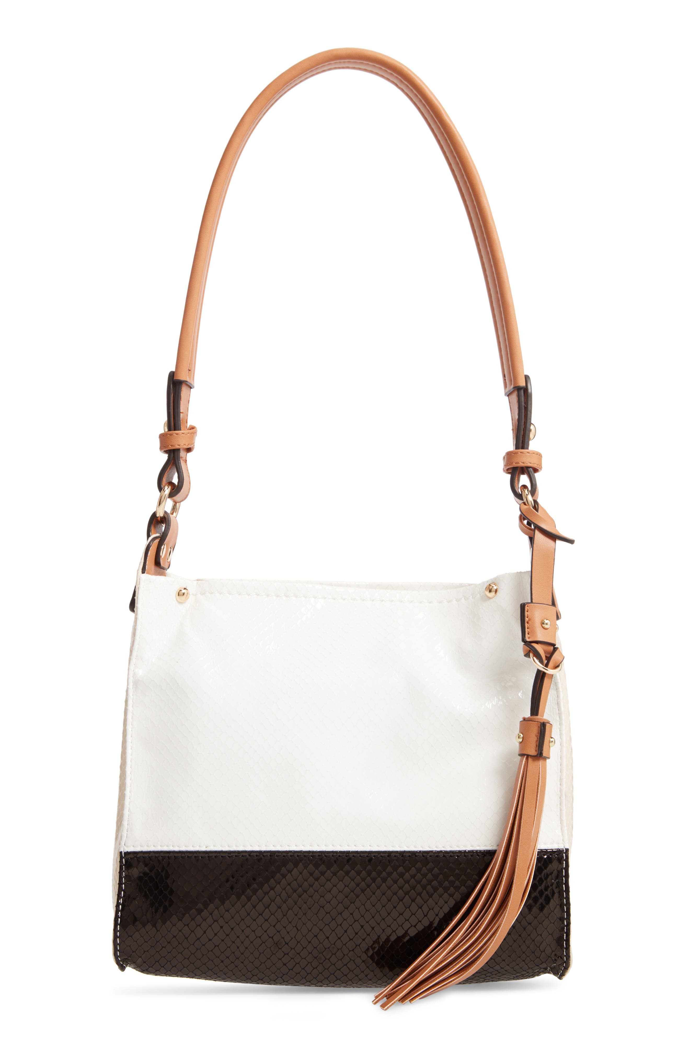 Sondra Roberts Colorblock Faux Leather Mini Hobo Bag, Main, color, 