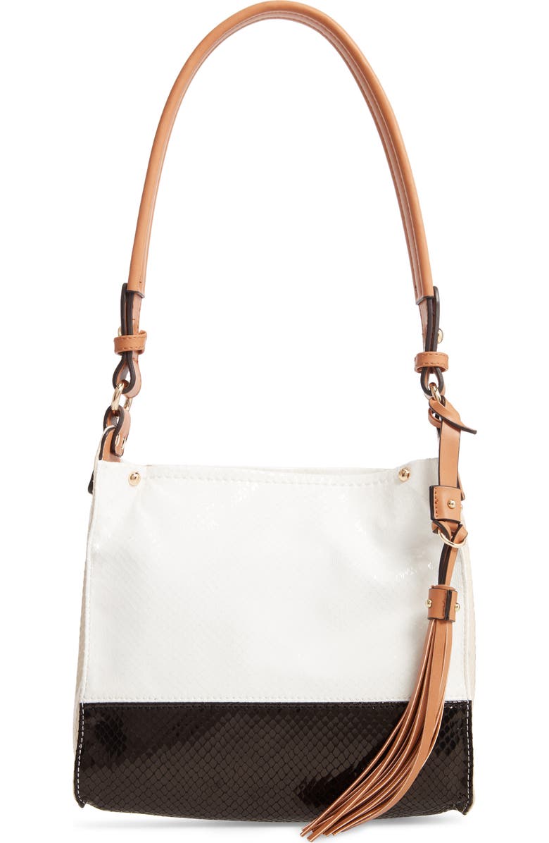 Sondra Roberts Colorblock Faux Leather Mini Hobo Bag, Main, color,