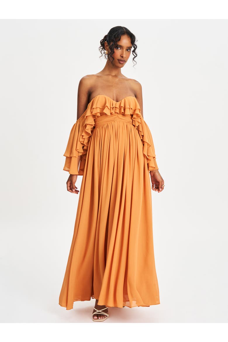 orange off shoulder maxi dress The stunning @sincerelymonie recently wore our Burnt Orange off shoulder Maxi Dress to a weddingand she looked absolutely gorgeous! Dress name : Rea / Color : Burnt Orange #chicsewuk #burntorange #burntorangedress #