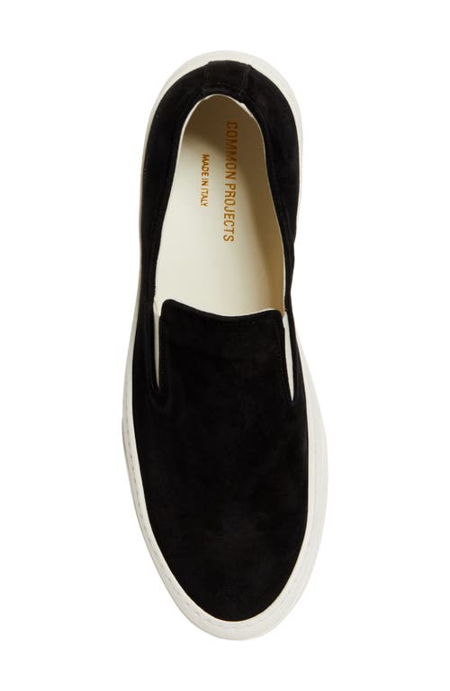 Common Projects Suede Slip-on Sneaker In 7506 Black/white Sole