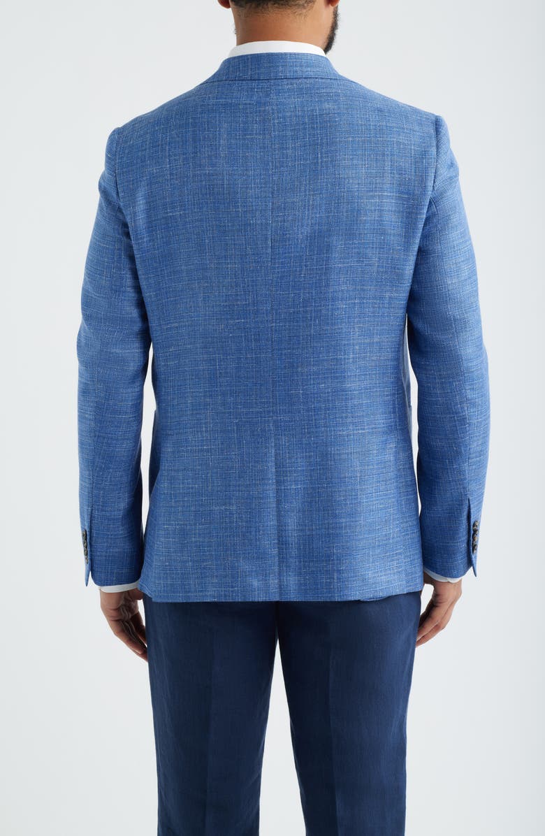 Jack Victor Morton Contemporary Fit Blue Slub Wool & Silk Blend Sport Coat, Alternate, color, Blue