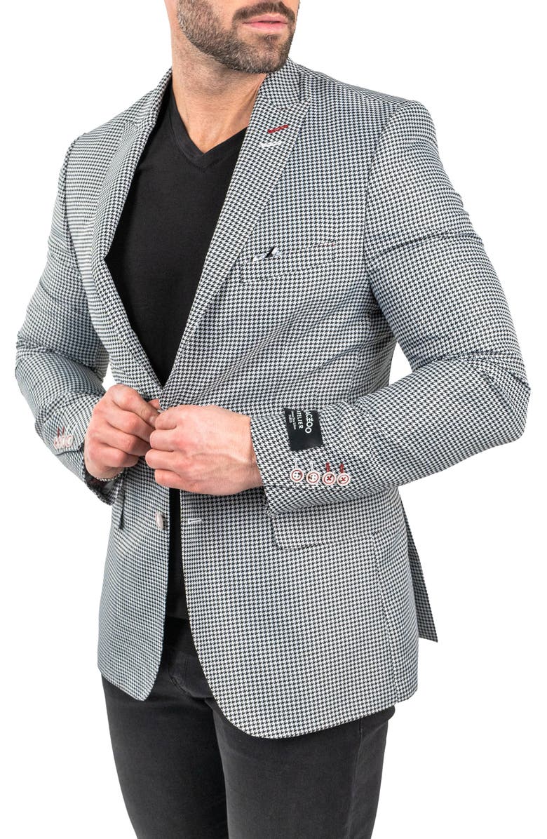 Maceoo Descartes Houndstooth Sport Coat, Alternate, color, Black