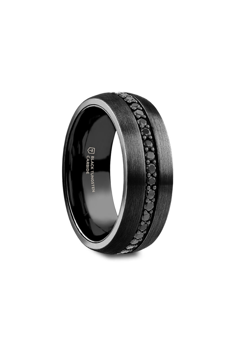 Valiant Sapphire Tungsten Ring, Main, color, Black