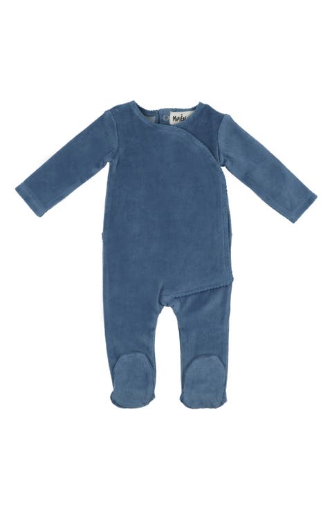 Velour Cotton Blend Wrap Footie (Baby)