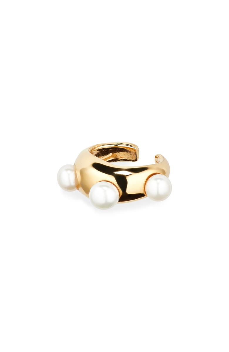 FARIS Grosso Cultured Pearl Ear Cuff, Main, color, Gold