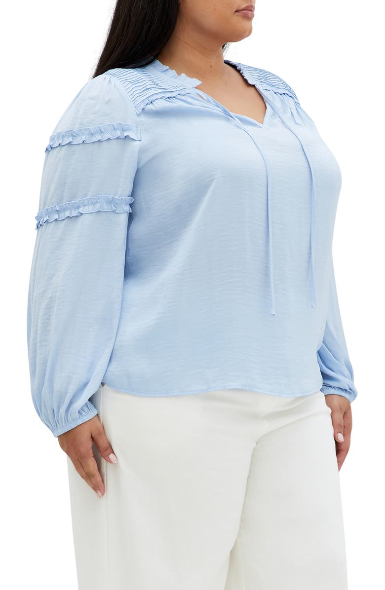 City Chic Drama Queen Ruffle Top, Alternate, color, Sky