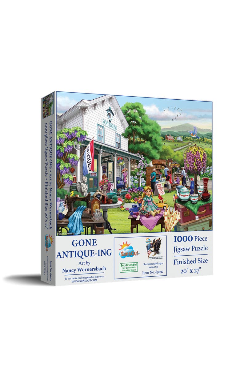 Sunsout Gone Antique-ing 1000 piece Jigsaw Puzzle for Adults, Main, color, Multicolor