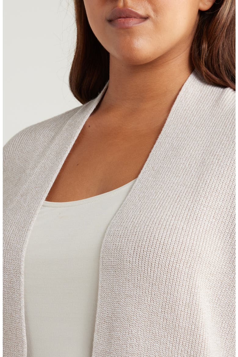 Organic Cotton Open Front Cardigan, Alternate, color, DOVE