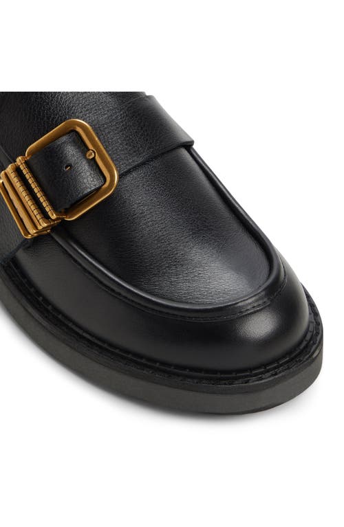 Aldo Kalya Loafers With Gold Buckle Detailing In Black