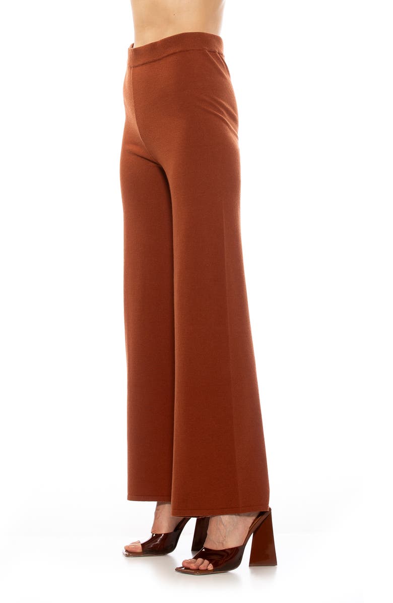Alexia Admor Theana High Waist Flare Pants, Alternate, color, Brown