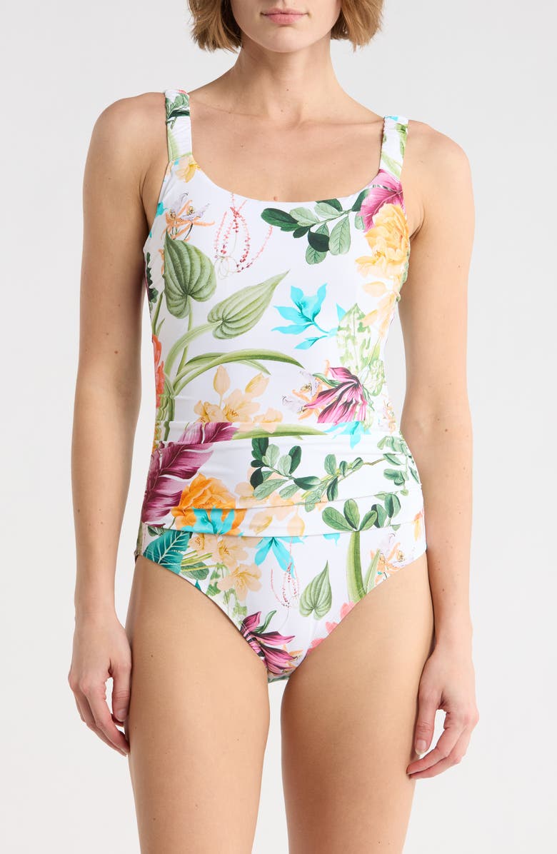 JANTZEN Jolie One-Piece Swimsuit, Main, color, Green Multi