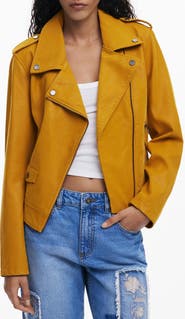 Desigual Faux Leather Moto Jacket