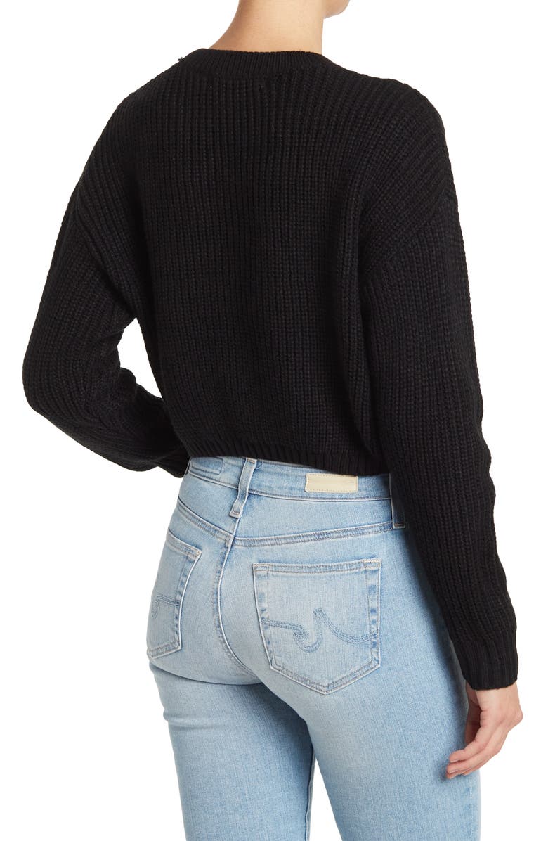 Elodie Crewneck Cropped Sweater, Alternate, color, 