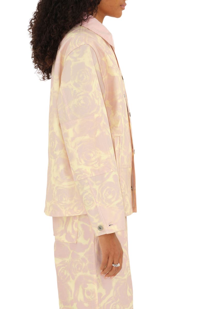 Burberry Rose Print Shirt Jacket, Alternate, color, 