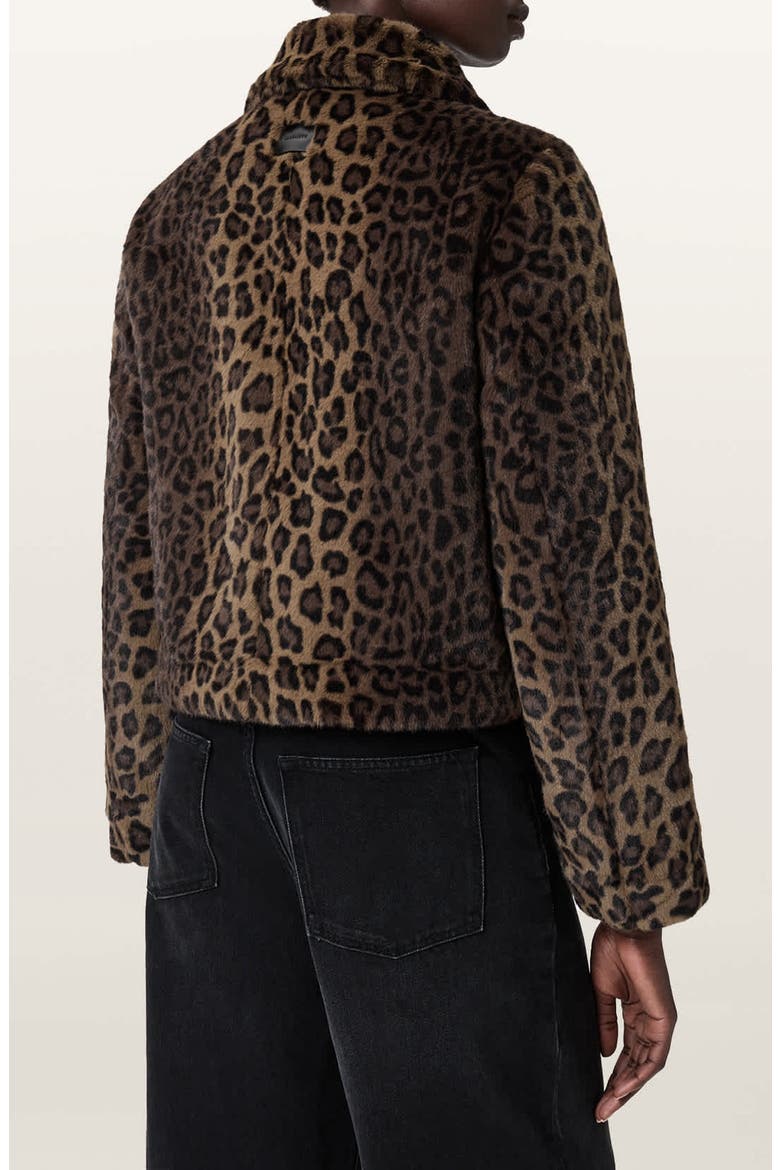 Saye Faux Fur Jacket, Alternate, color, LEOPARD BROWN