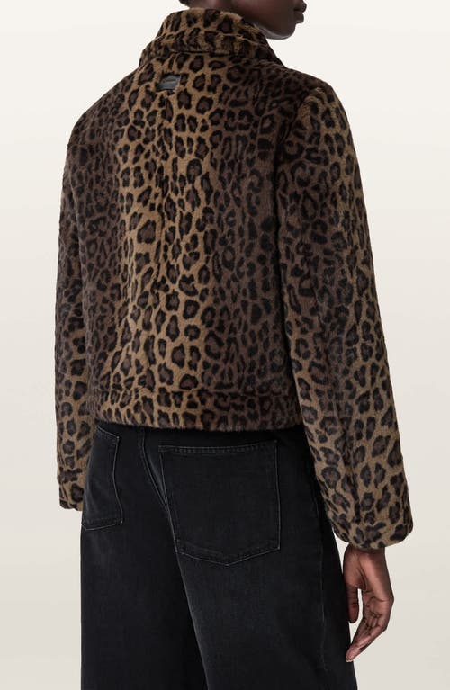 Allsaints Saye Faux Fur Jacket In Brown