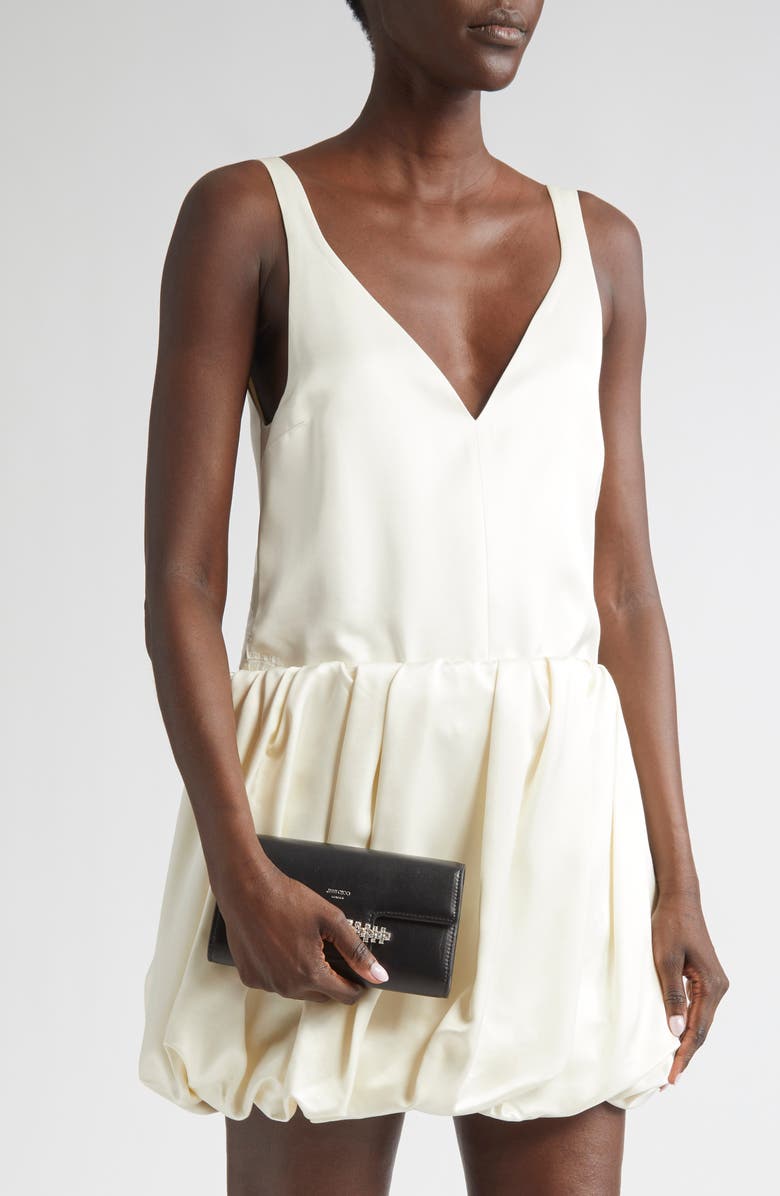 Jimmy Choo Bing Leather Wallet on a Chain, Alternate, color, 