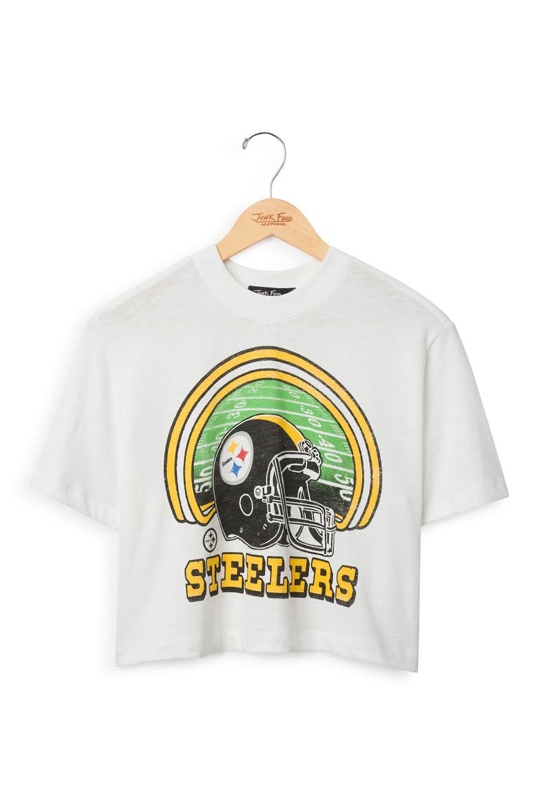 Steelers Game Time Graphic Cropped T-Shirt, Main, color, VINTAGE WHITE