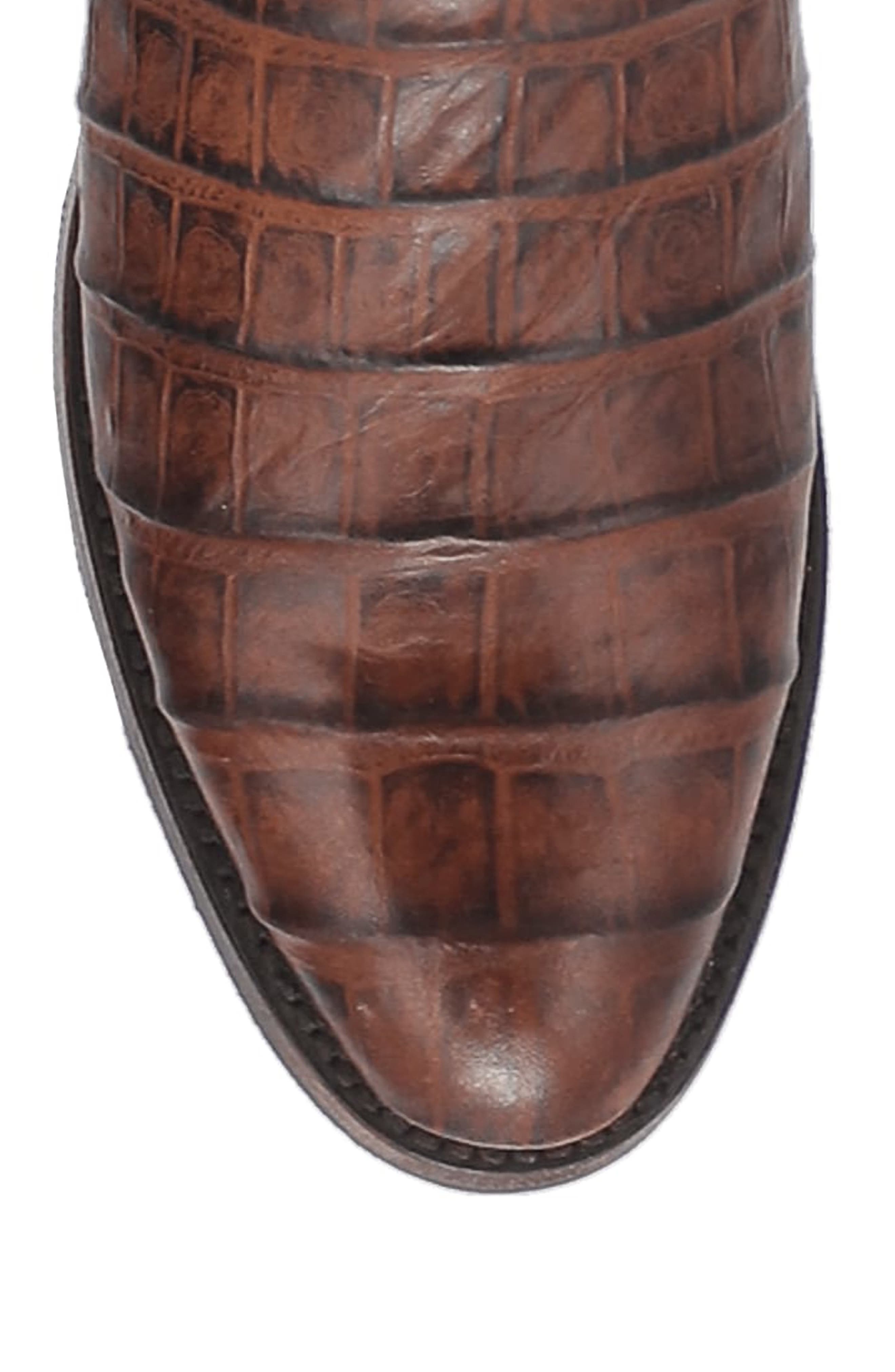 Dingo Trail Boss Alligator Embossed Cowboy Boot, Alternate, color, Brown