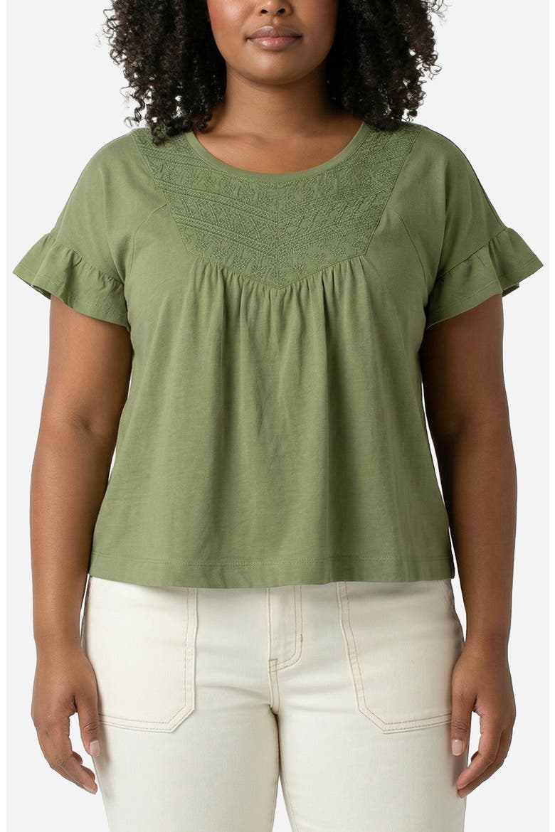 Flutter Sleeve Top, Main, color, JUNIPER GREEN