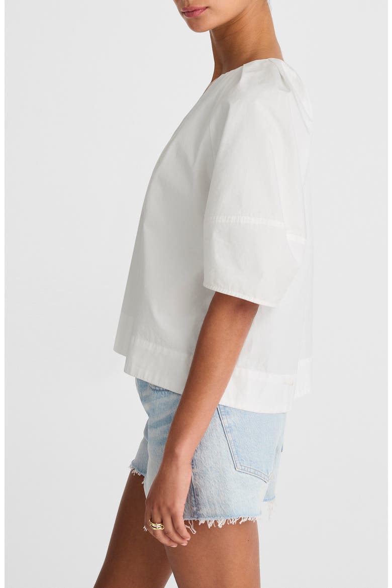 Cotton Poplin Lace-Up Top, Alternate, color, WHITE