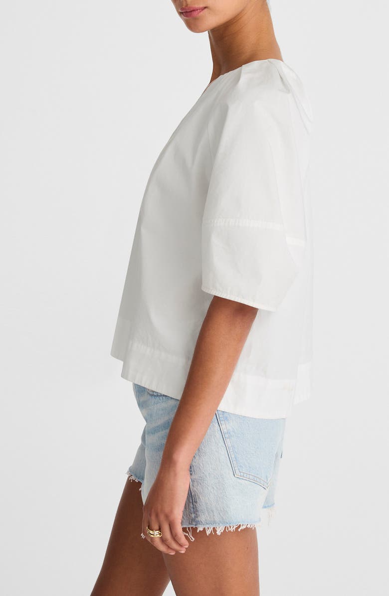 Madewell Cotton Poplin Lace-Up Top, Alternate, color, 