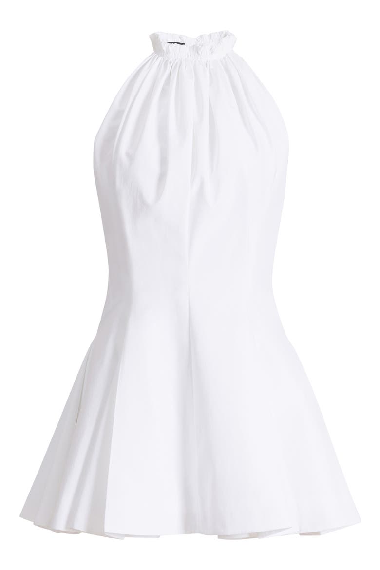 Flared cotton poplin dress, Alternate, color, white