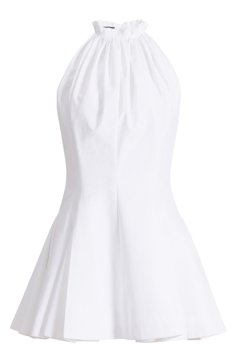 Balmain Flared cotton poplin dress, Alternate, color, White